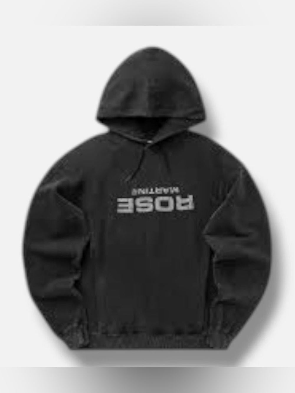 Martine Rose Men's Black Upside Down Logo Classic Cotton Jersey Hoodie Size S